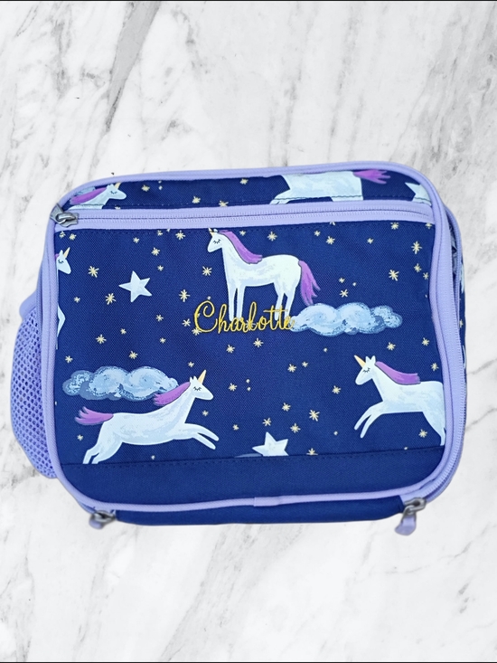 Pottery Barn Kids Other - Mackenzie Navy & Lavender Unicorn Lunch Tote - Glow In Dark -Charlotte